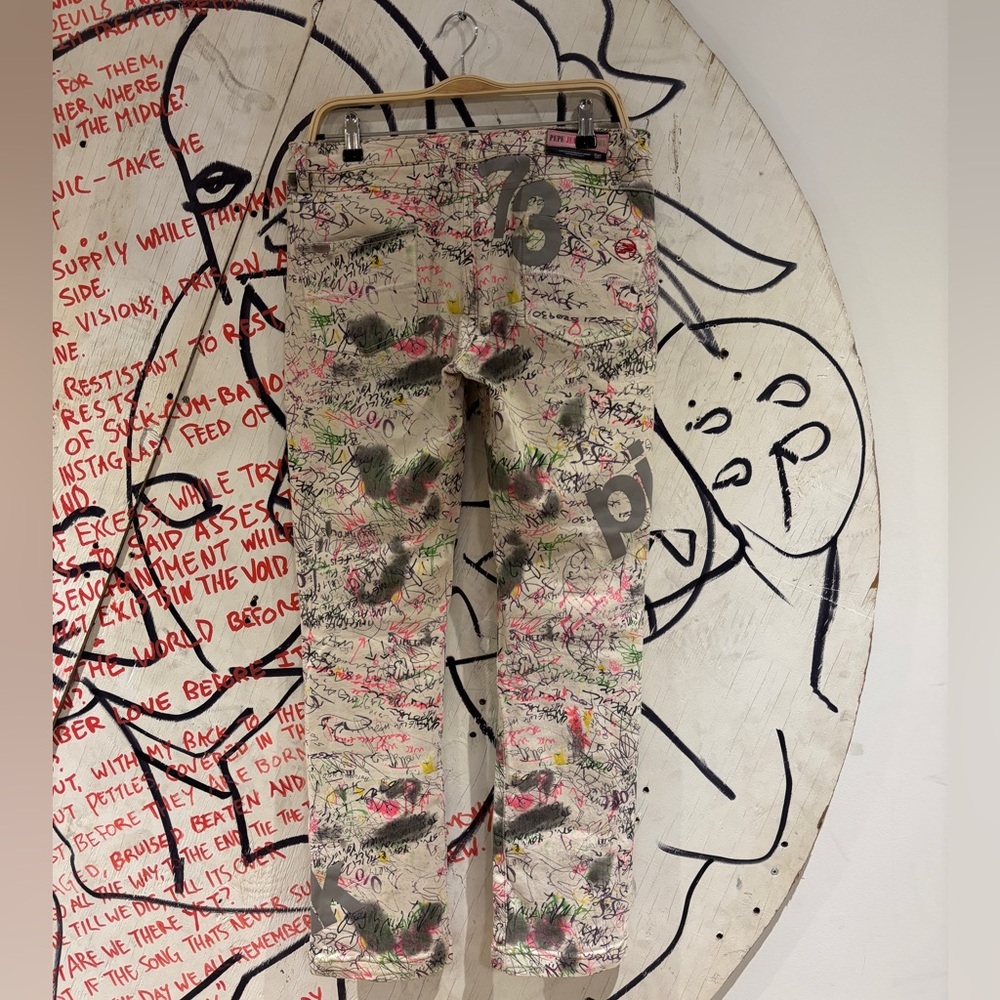 Vintage Y2K Pepe Jeans London Low Rise Graffiti Jeans - Picture 3 of 10